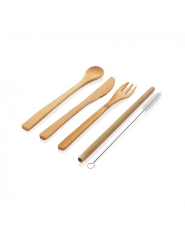 Juego de cubiertos reutilizables de bambú