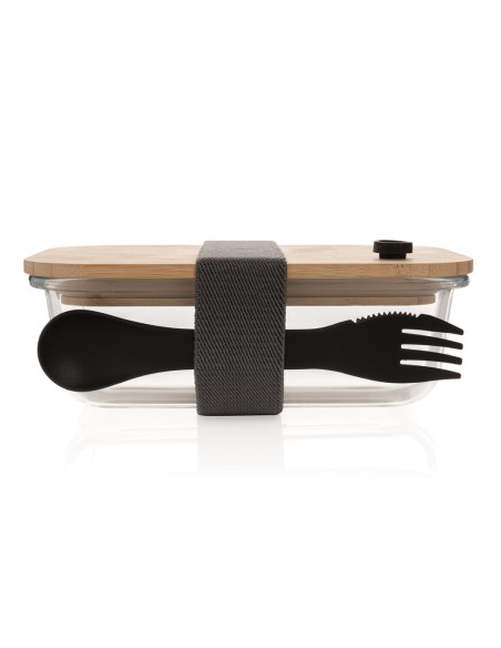 Recipiente de vidrio con tapa de bambú