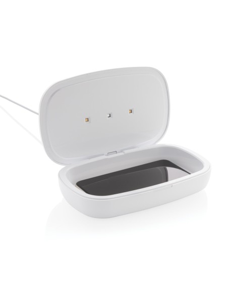 Caja esterilizadora UV-C con cargador inalámbrico de 5W
