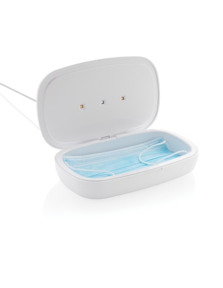 Caja esterilizadora UV-C con cargador inalámbrico de 5W