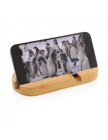 Soporte de bambú para tablet y teléfono