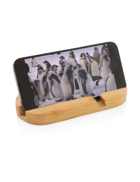 Soporte de bambú para tablet y teléfono