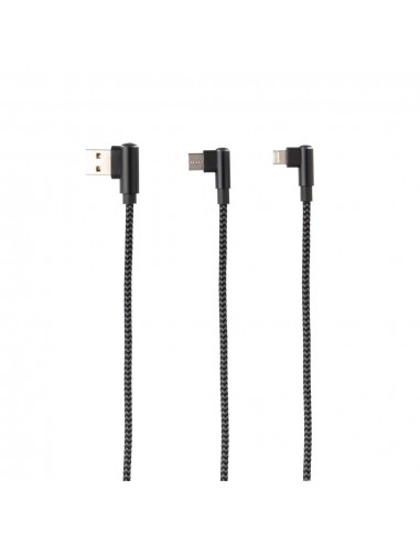 Cable lujoso 3 en 1 Swiss Peak, negro