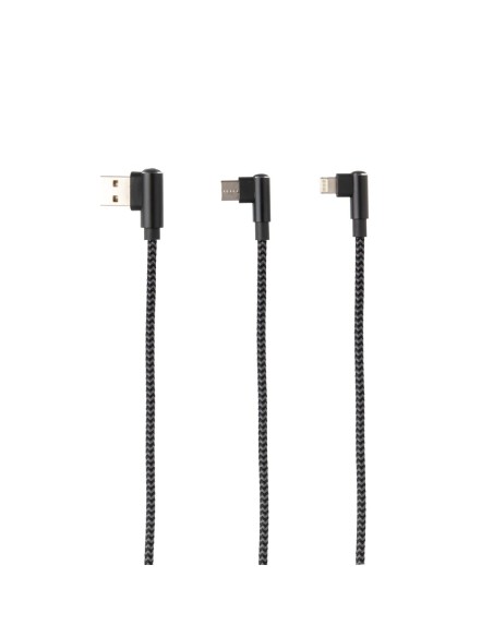 Cable lujoso 3 en 1 Swiss Peak, negro