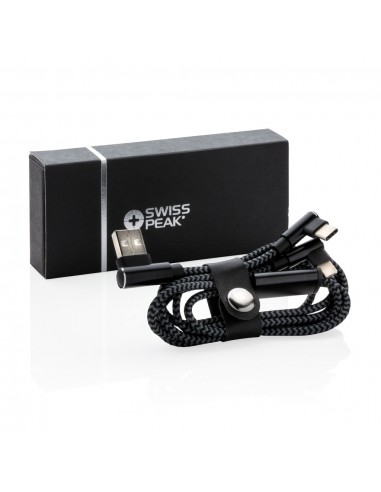 Cable lujoso 3 en 1 Swiss Peak, negro