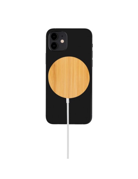 Cargador inalámbrico magnético de bambú de 10W
