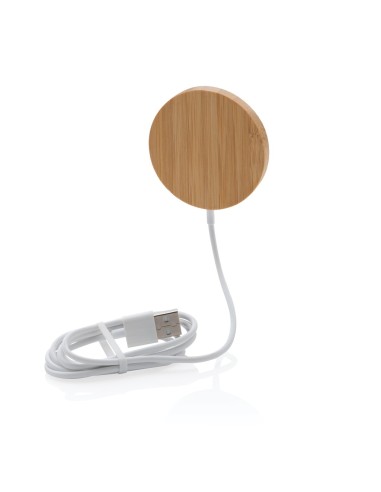 Cargador inalámbrico magnético de bambú de 10W