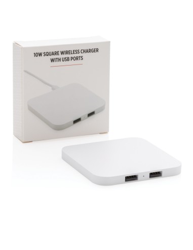 Cargador inalámbrico 10W con entradas USB