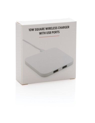 Cargador inalámbrico 10W con entradas USB