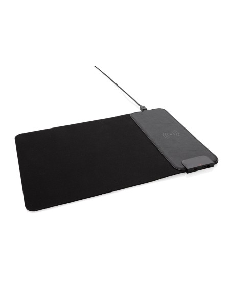 Alfombrilla con carga inalámbrica de 15W y puertos USB