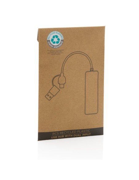 Puerto USB RCS de plástico reciclado con doble entrada
