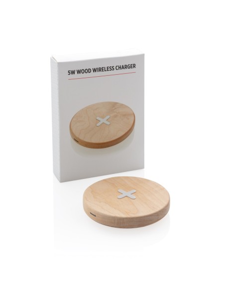 Cargador inalámbrico de madera de 5W