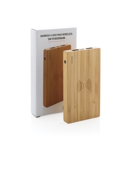Batería externa Bambú 4.000 mAh inalámbrica 5W
