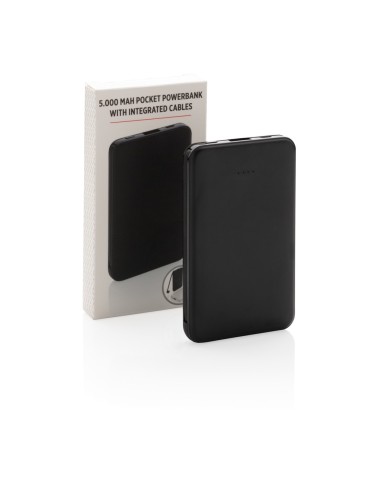 Powerbank 5.000 mAh de bolsillo con cables...