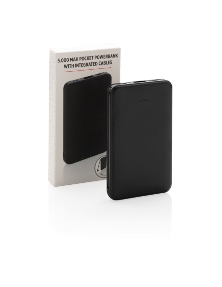 Powerbank 5.000 mAh de bolsillo con cables integrados