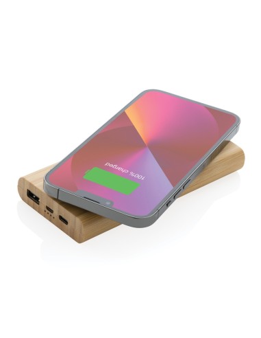 Powerbank inalámbrico de bambú 8.000 mAh 5W...