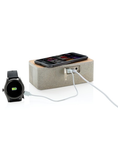 Altavoz cargador inalámbrico de paja de trigo
