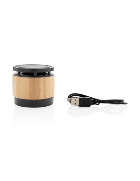 Altavoz y cargador inalámbrico bambú