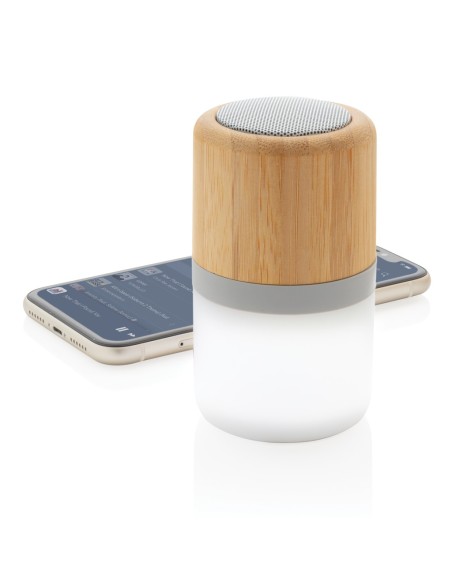 Altavoz Bambú 3W con luz cambiante