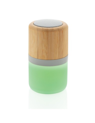 Altavoz Bambú 3W con luz cambiante