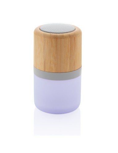 Altavoz Bambú 3W con luz cambiante