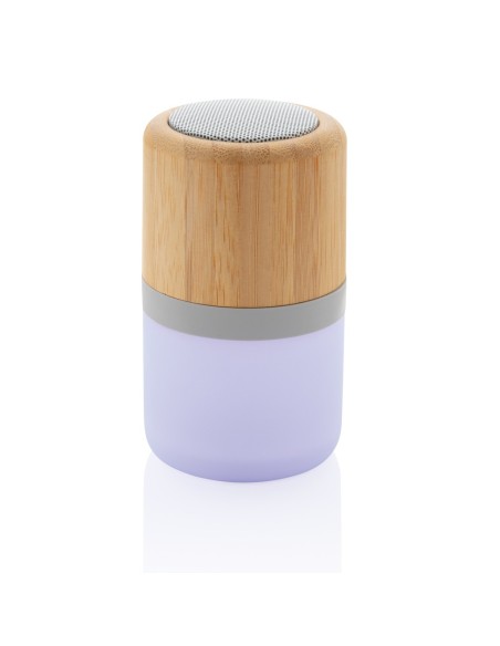 Altavoz Bambú 3W con luz cambiante