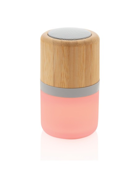 Altavoz Bambú 3W con luz cambiante