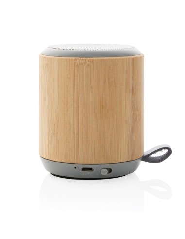 Altavoz inalámbrico de bambú y tela de 3W