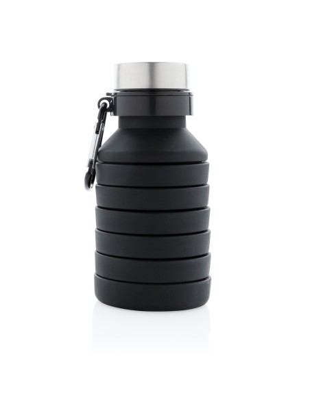 Botella de silicona plegable antigoteo con tapa