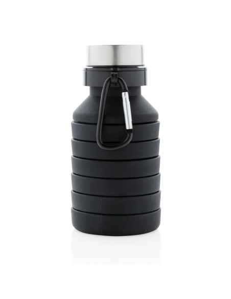Botella de silicona plegable antigoteo con tapa