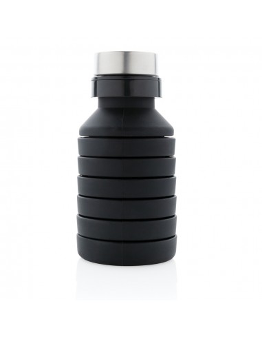 Botella de silicona plegable antigoteo con tapa