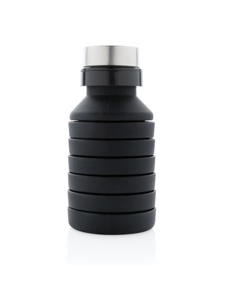 Botella de silicona plegable antigoteo con tapa