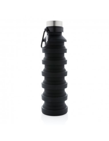 Botella de silicona plegable antigoteo con tapa