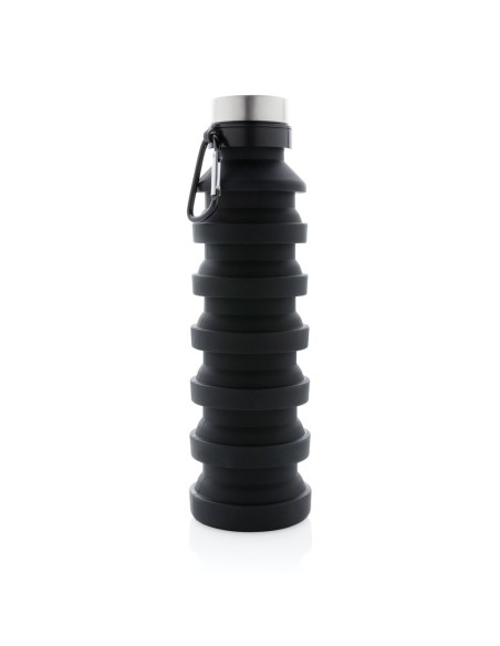 Botella de silicona plegable antigoteo con tapa