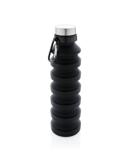 Botella de silicona plegable antigoteo con tapa