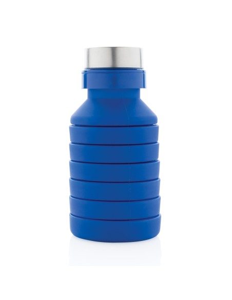 Botella de silicona plegable antigoteo con tapa