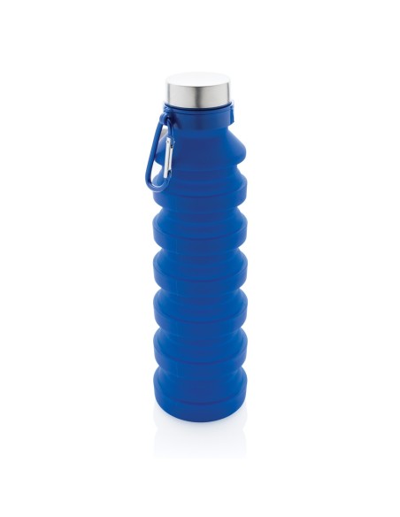 Botella de silicona plegable antigoteo con tapa