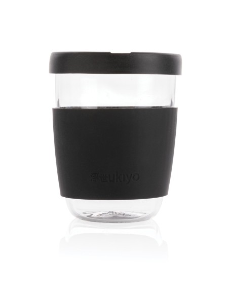 Vaso de borosilicato Ukiyo con tapa y funda de silicona