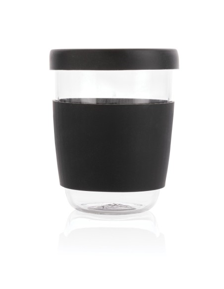 Vaso de borosilicato Ukiyo con tapa y funda de silicona
