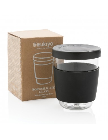 Vaso de borosilicato Ukiyo con tapa y funda de...