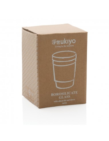 Vaso de borosilicato Ukiyo con tapa y funda de...
