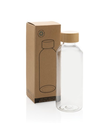 Botella GRS RPET con tapa de bambú FSC