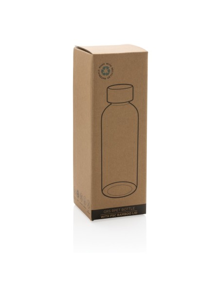 Botella GRS RPET con tapa de bambú FSC