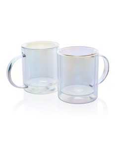 Taza de lujo de vidrio galvanizado de doble pared