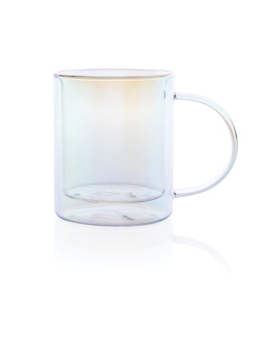 Taza de lujo de vidrio galvanizado de doble pared