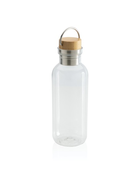 Botella GRS RPET con tapa y asa de bambú FSC