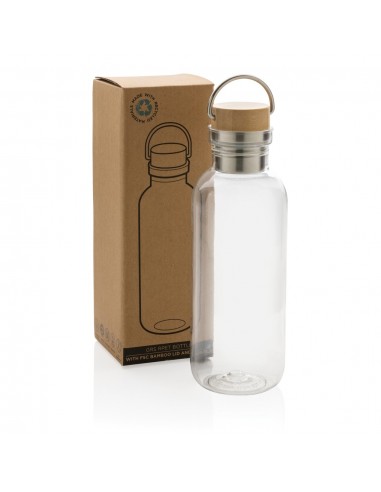 Botella GRS RPET con tapa y asa de bambú FSC