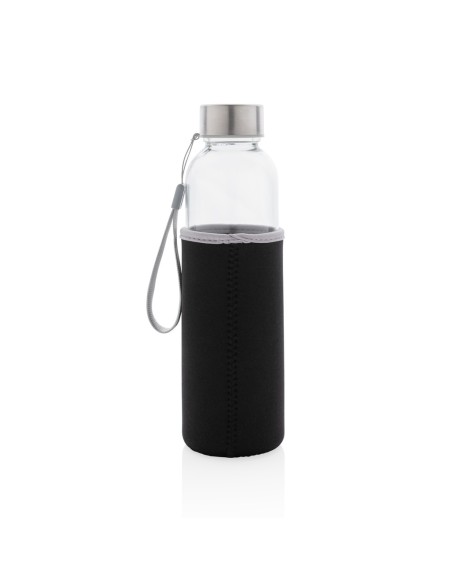 Botella de vidrio con funda de neopreno