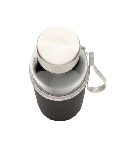Botella de vidrio con funda de neopreno