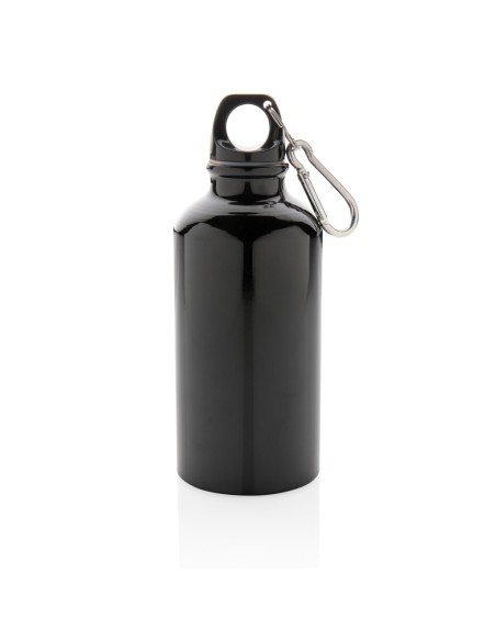 Botella deportiva de aluminio reutilizable con mosquetón